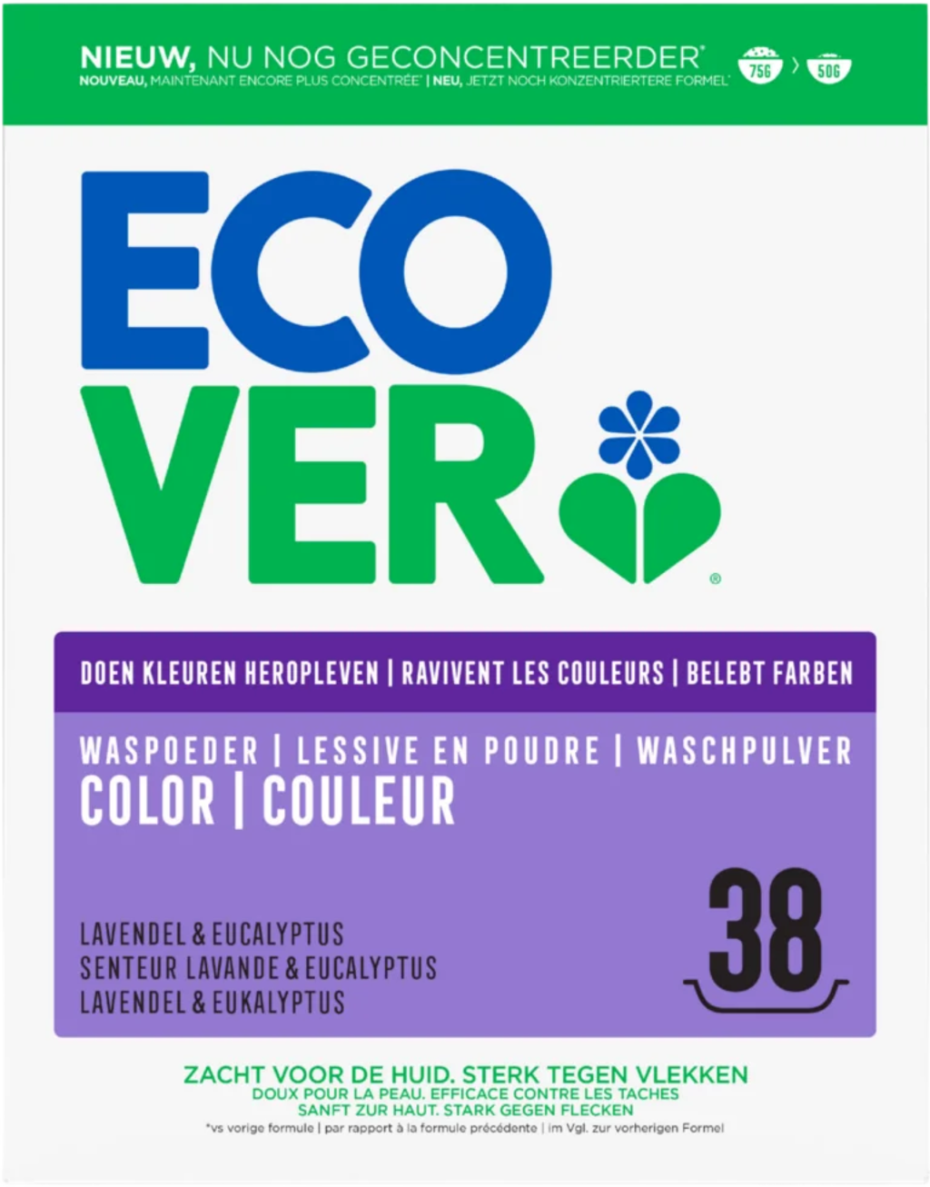 Стиральный порошок автомат Ecover Color экологичный суперконцентрат 1,9кг